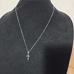 Elegant Silver Cross Pendant Necklace